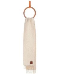Loewe - Logo Patch Fringed Scarf - Lyst