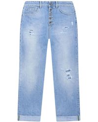 Dondup - Distressed Button-Fly Jeans - Lyst