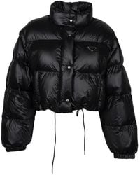 Prada - Convertible High-Neck Down Jacket - Lyst