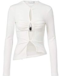 Christopher Esber - Cutout Ribbed-Knit Jersey Top - Lyst