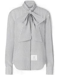 Thom Browne - Striped Silk-Satin Shirt - Lyst