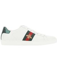 Gucci - Ace Embroidered Leather Sneaker - Lyst