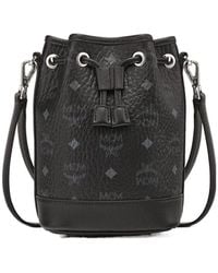 MCM - Allover Dessau Monogram Print Drawstring Mini Bucket Bag - Lyst