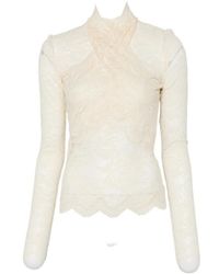 Rabanne - Lace Mock-Neck Top - Lyst