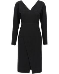 Fendi - Techno V-Neck Jersey Midi Dress - Lyst