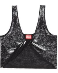 DIESEL - M-Lilas Knotted Cropped Tank Top - Lyst