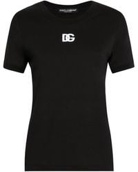 Dolce & Gabbana - Dg Logo-Embroidered Jersey T-Shirt - Lyst