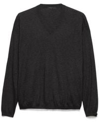 Prada - Ribbed V-Neck Sweater - Lyst