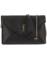 Saint Laurent - Envelope Logo Plaque Crossbody Bag - Lyst