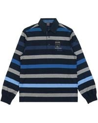 Paul & Shark - Striped Long-Sleeved Polo Shirt - Lyst
