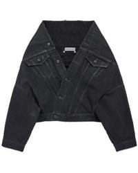 Balenciaga - Wrap Denim Jacket - Lyst