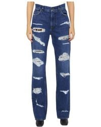 Dolce & Gabbana - Distressed Wide-Leg Jeans - Lyst