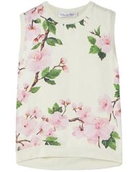 Oscar de la Renta - Patchwork Floral Sleeveless Top - Lyst