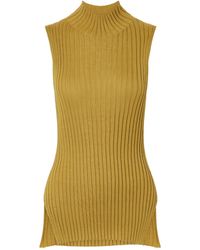KHAITE - Ribbed Wool And Silk-Blend Tank - Lyst