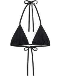 TOTEME - Pointelle-Knit Triangle Stretch Recycled Halterneck Bikini Top - Lyst