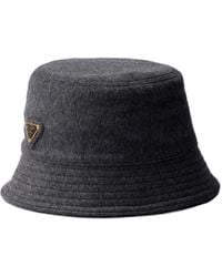 Prada - Triangle-Logo Bucket Hat - Lyst