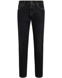 Dolce & Gabbana - Logo Plaque Slim Fit Jeans - Lyst