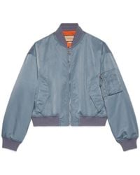Gucci - Logo Printed Zipped Bomber Jacket - Lyst