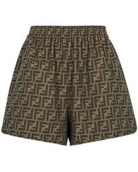 Fendi - Ff Jacquard Elasticated Waistband Shorts - Lyst