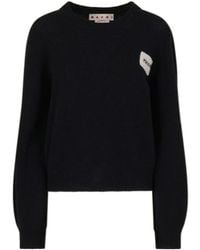 Marni - Logo Patch Knit Sweater - Lyst