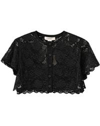 Twinset - Cropped Lace Knitted Jacket - Lyst