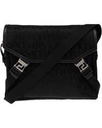Versace - All-Over Logo Printed Foldover Top Messenger Bag - Lyst