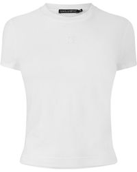 Dolce & Gabbana - Embossed Cropped Fitted Short-Sleeve Top - Lyst