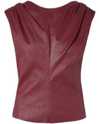 Stouls - Dolores Gathered Leather Top - Lyst