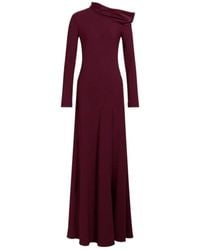 Alberta Ferretti - Asymmetric Satin Maxi Dress - Lyst