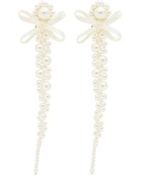 Simone Rocha - Petite Bow Faux Pearl-Embellished Drop Earrings - Lyst
