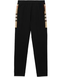Burberry - Check Detailed Jogging Pants - Lyst