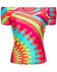 Emilio Pucci - Bersaglio-Print Off-Shoulder Top - Lyst