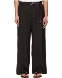 Sacai - Chalk-Stripe Belted Trousers - Lyst