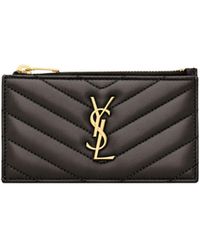 Saint Laurent - Logo Card Holder - Lyst