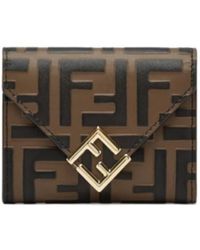 Fendi - Ff Monogrammed Tri-Fold Wallet - Lyst