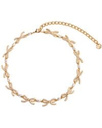 Self-Portrait - Embellished Bow Necklace - Lyst