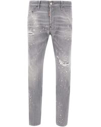 DSquared² - Skater Distressed Paint-Splatter Jeans - Lyst