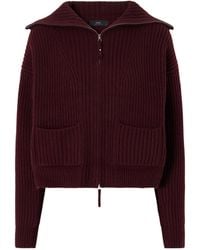 arch4 - Ribbed Cashmere Zip-Up Cardigan - Lyst