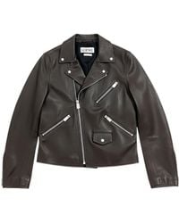 Loewe - Leather Jacket, Nappa Leather Biker Jacket - Lyst