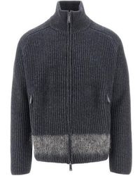 DSquared² - High-Neck Zipped Knitted Cardigan - Lyst