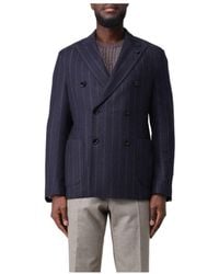 Lardini - Pinstriped Double-Breasted Blazer - Lyst