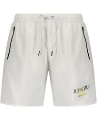 Iceberg - Logo Drawstring Swim Shorts - Lyst