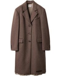 Miu Miu - Single-Breasted Cloth Coat - Lyst