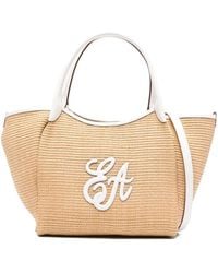 Emporio Armani - Ea Logo Woven Medium Shopper Bag - Lyst