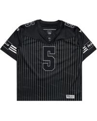 Y-3 Elite 5 Striped Long-Sleeve Football Jersey T-Shirt in Blue