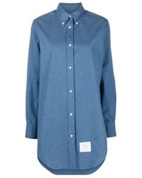 Thom Browne - Collared Button-Up Shirt Dress - Lyst