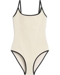 TOTEME - Totême Stripe-Edge High-Cut Swimsuit - Lyst