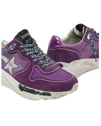 Golden Goose - Suede, Leather And Mesh Running Sole Sneakers With Metallic Heel Tab - Lyst