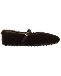Tod's - Gommine Shearling Mary Jane Ballet Flats - Lyst