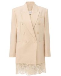 Zimmermann - Lace-Trim Double-Breasted Blazer - Lyst